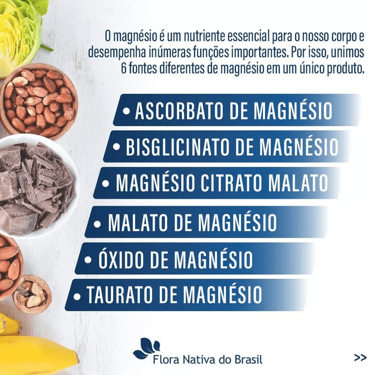 6 Magnésios Flora Nativa 60 cápsulas