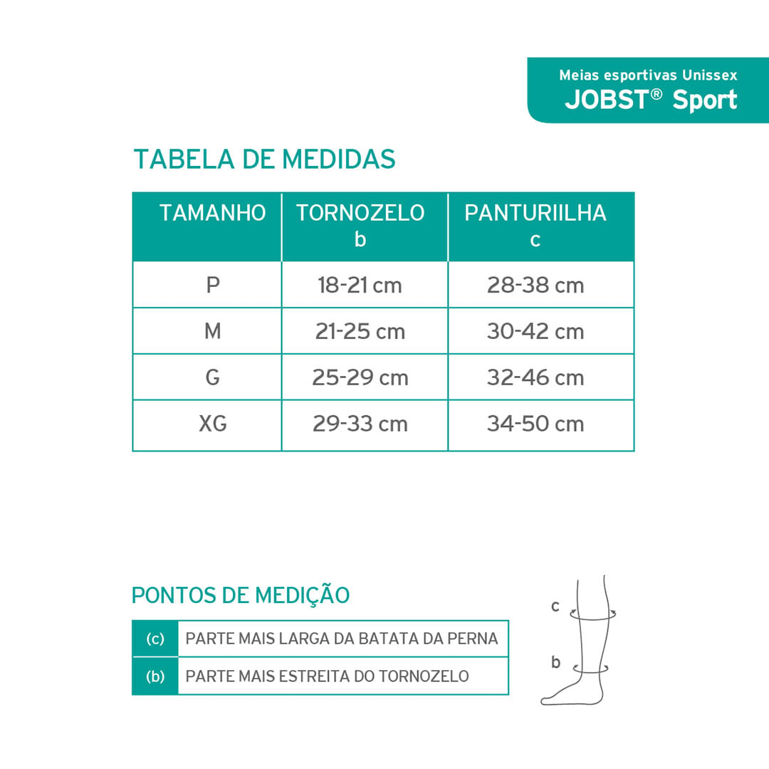 Meia de Compressão 3/4 Sport 20-30 mmHg TAM G JOBST®