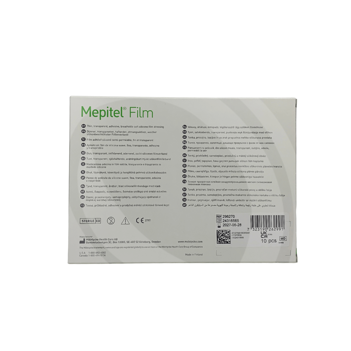 Curativo Pele Sensível Mepitel Film Molnlycke 10×12cm 1 Unidade