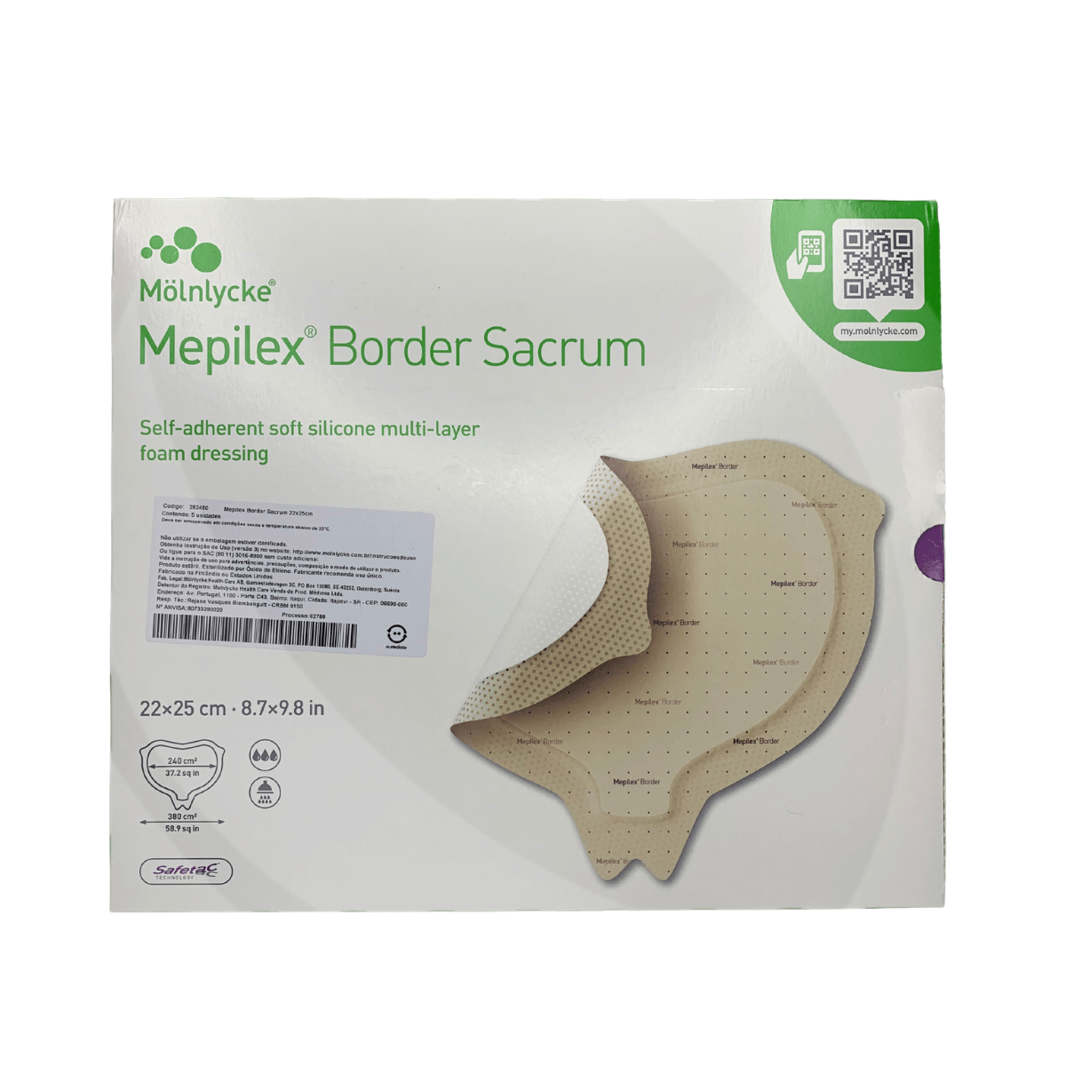 Curativo Sacral Mepilex Border Sacrum 22×25cm Molnlycke 1 Unidade