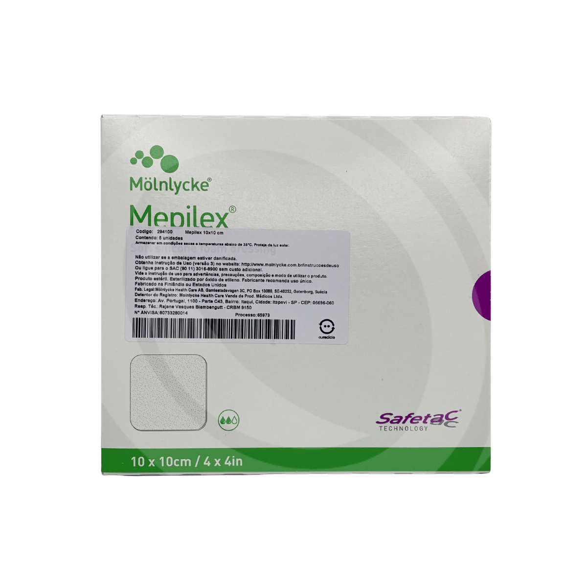 Curativo de Silicone Absorvente Mepilex Molnlycke 10x10 cm 1un