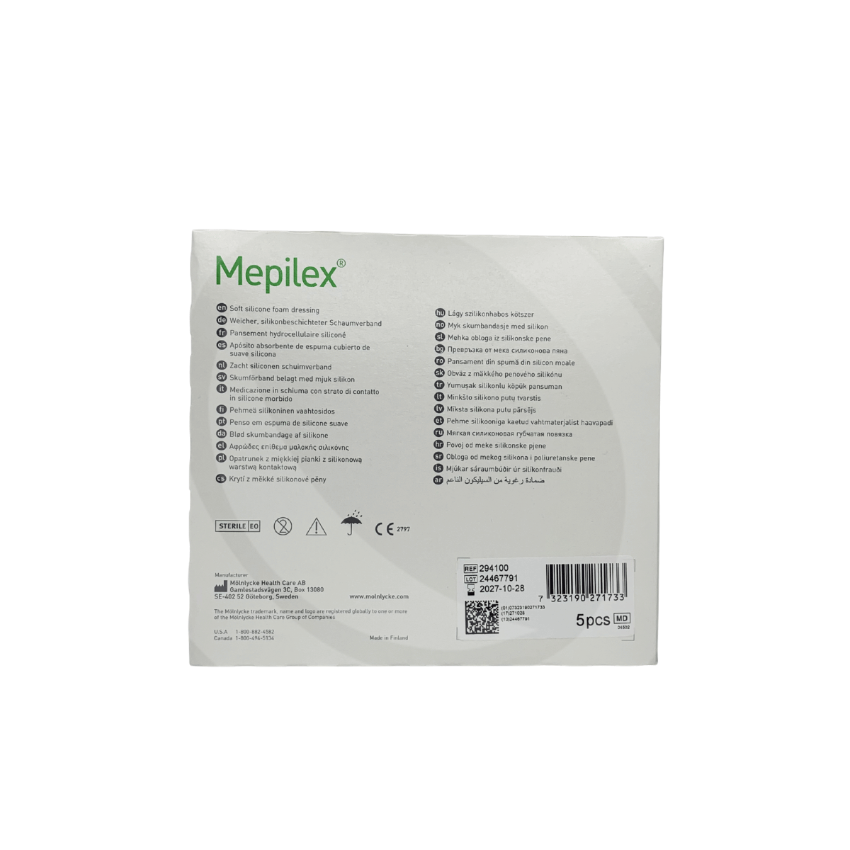 Curativo de Silicone Absorvente Mepilex Molnlycke 10x10 cm 1un