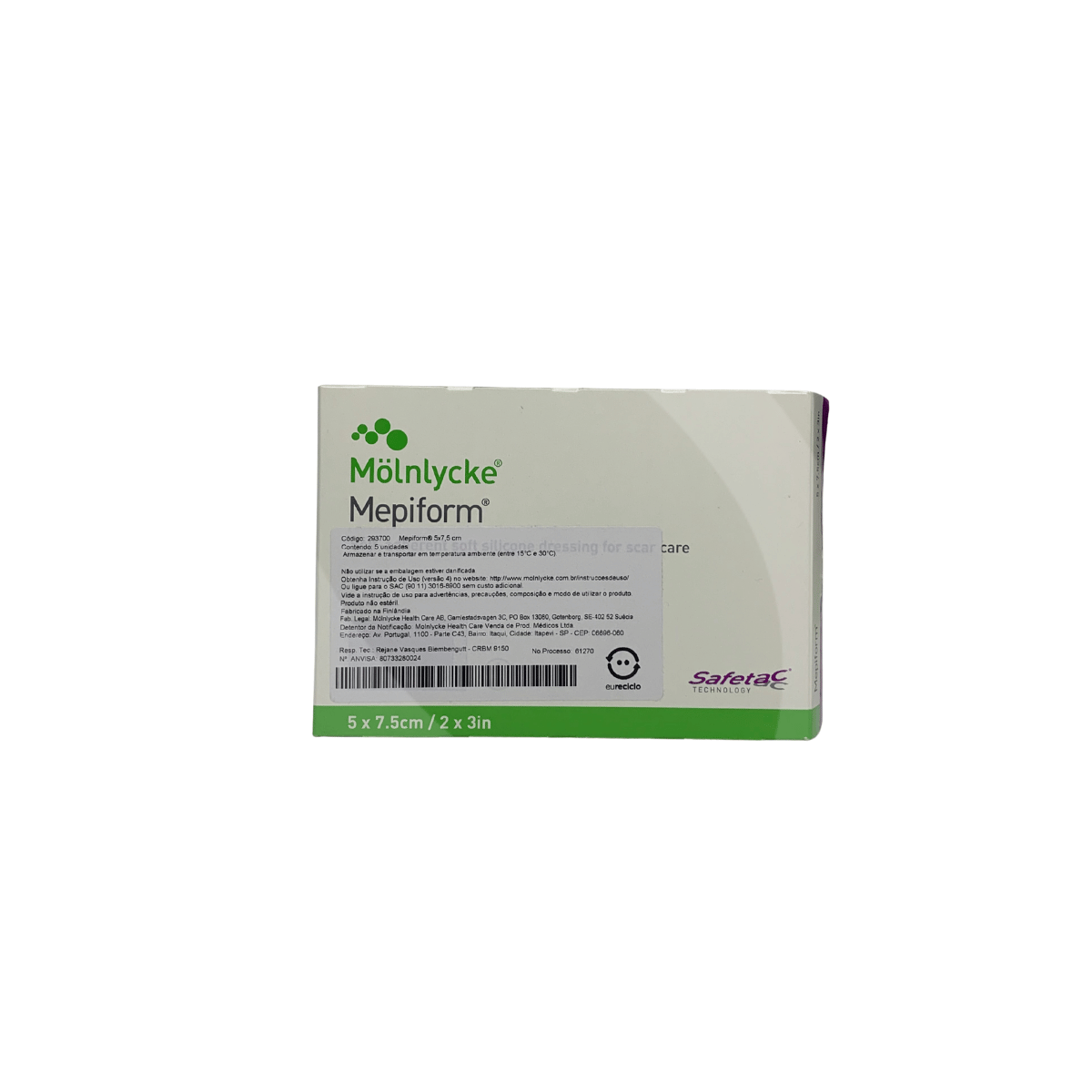 Curativo de Silicone Mepiform Molnlycke 5x7,5cm 1un
