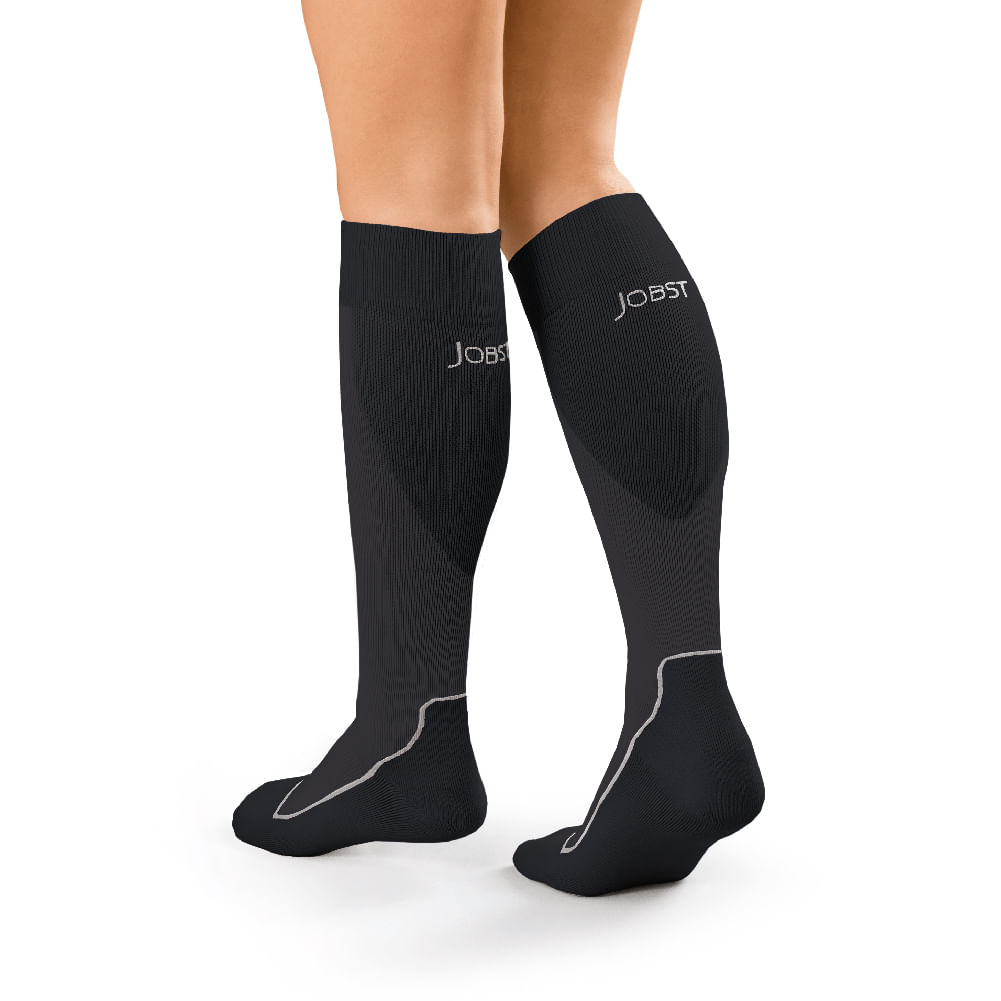 Meia De Compressão 3/4 Jobst Sport 20-30 Mmhg Preta Tam Gg