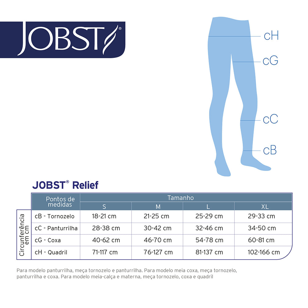 Meia de Compressão 3/4 JOBST® Relief 15-20 mmHg Bege TAM P