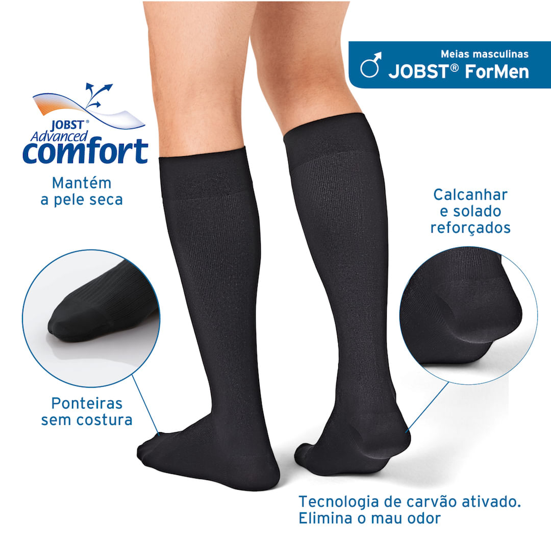 Meia de Compressão Masculina JOBST® ForMen 3/4 20-30 mmHg TAM P
