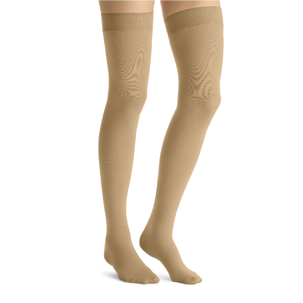 Meia De Compressão 7/8 Opaque 20-30 Mmhg Unissex Natural Jobst® Ponteira Fechada Tam Gg
