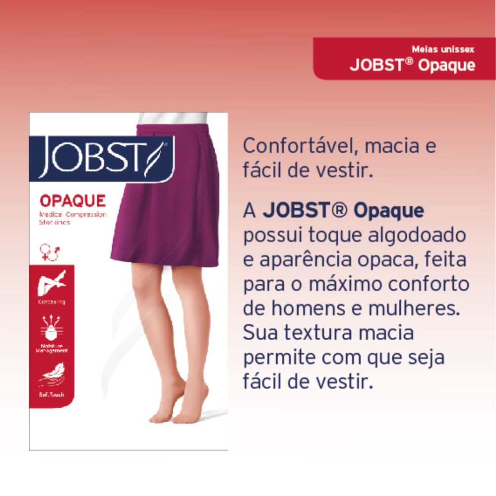 Meia de Compressão 7/8 Opaque 20-30 mmHg Unissex Natural JOBST® Ponteira Fechada TAM M