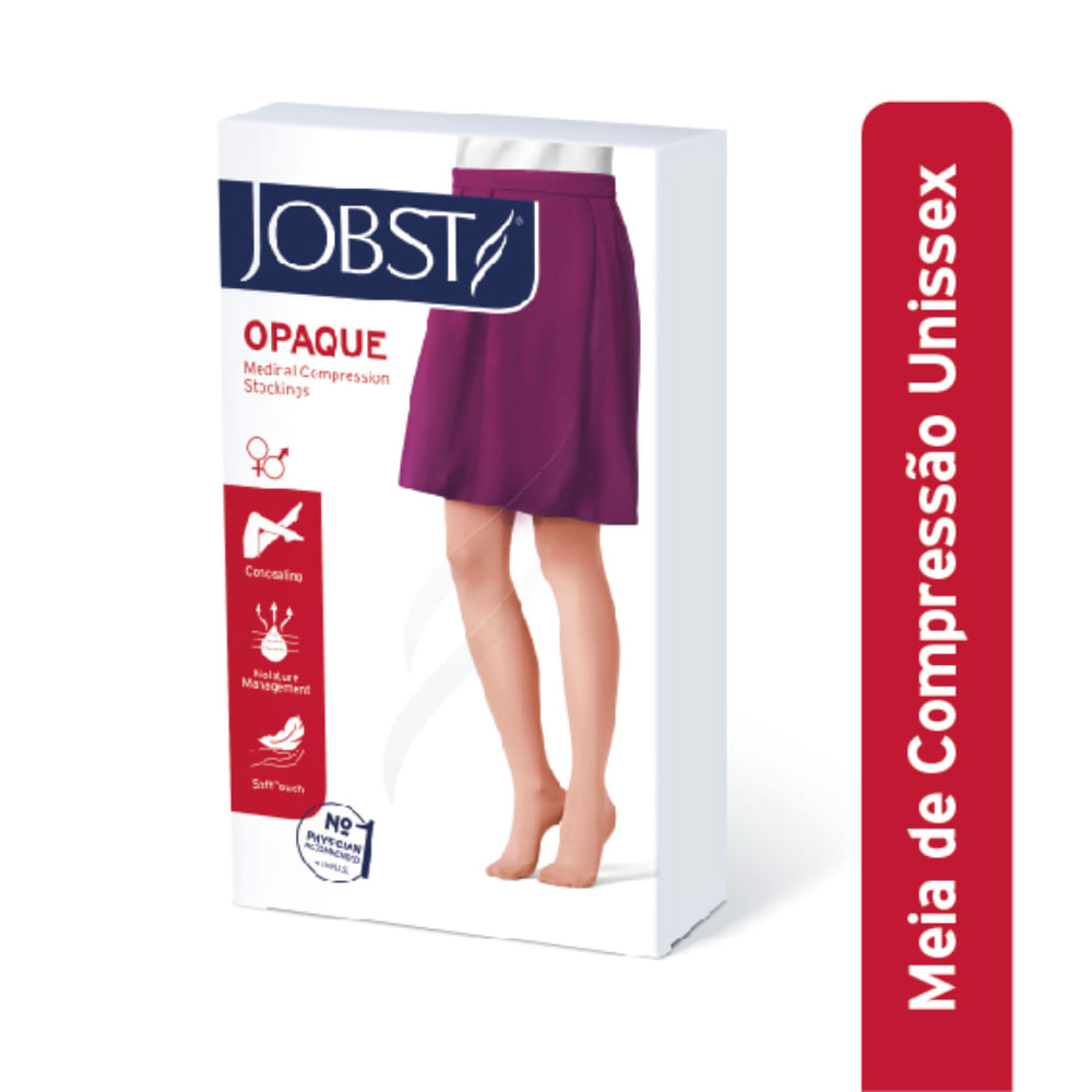 Meia de Compressão 7/8 JOBST® Opaque 20-30 mmHg Unissex Natural Ponteira Aberta TAM GG