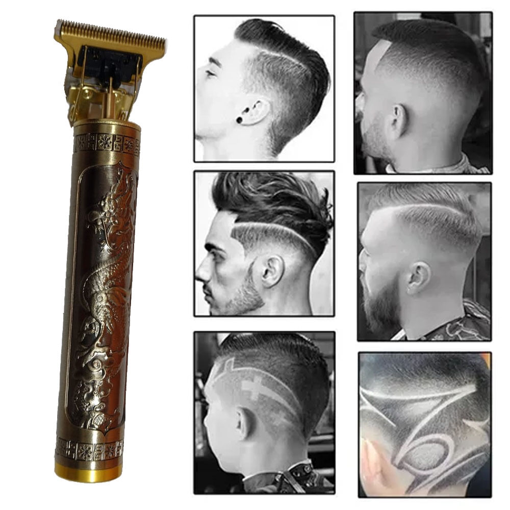 Maquina Dragão Profissional Corta Cabelo Aparar Barbas Pelos Carregamento via USB