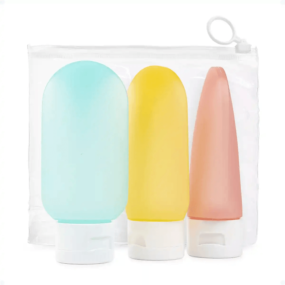 Kit Viagem 3 Frascos Porta Creme + Shampoo + Condicionador 60ml