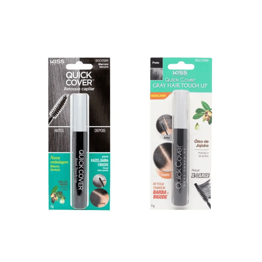 Kit Kiss New York Retoque Capilar Máscaras Marrom Escuro E Preto