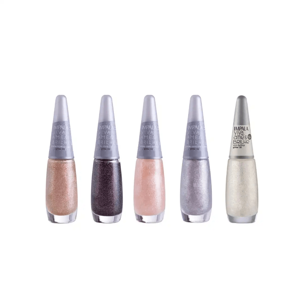 Kit Esmaltes Impala Coleção Viva, Ame E Brilhe