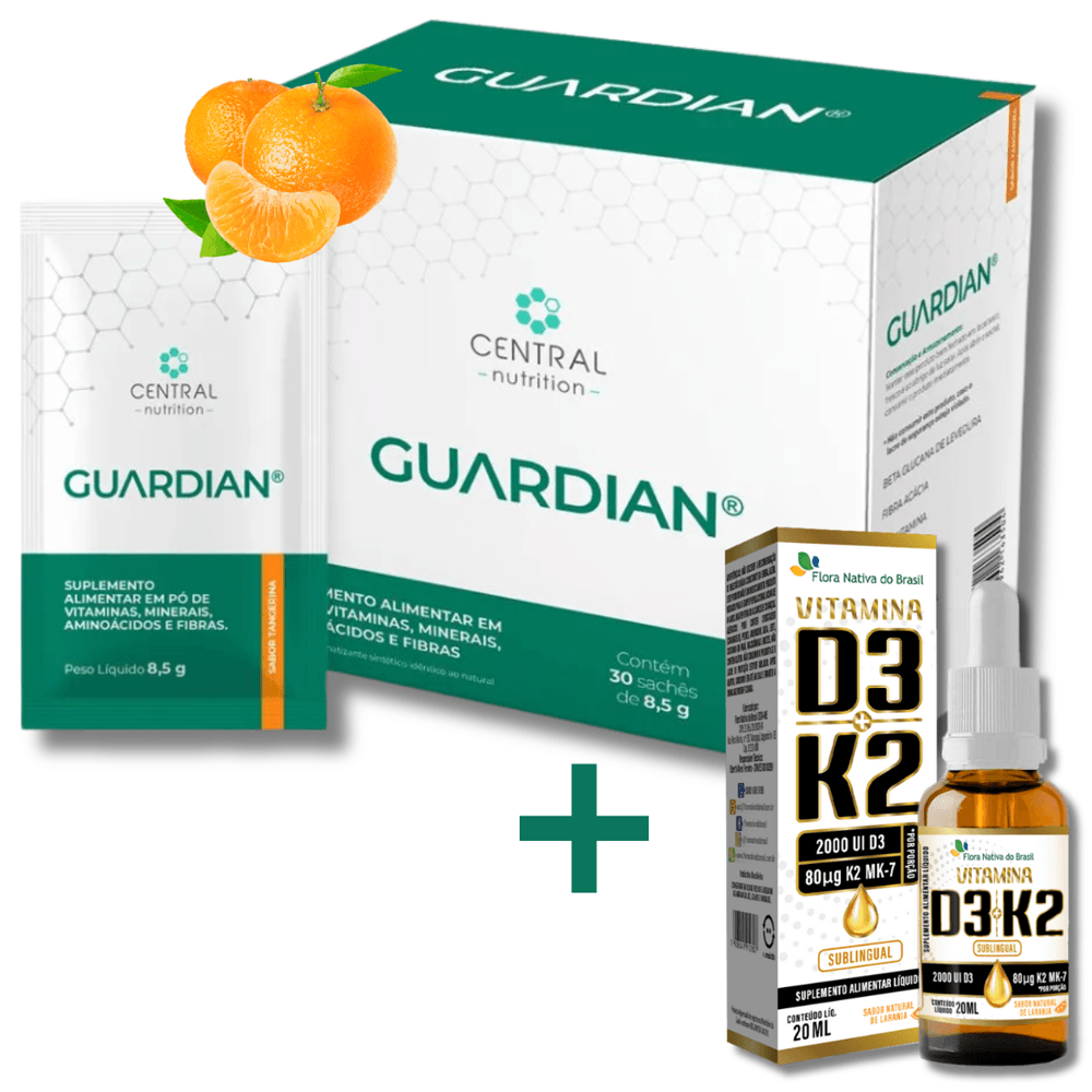 KIT GUARDIAN 30 Sachês Sabor Tangerina + Vitamina D+K2