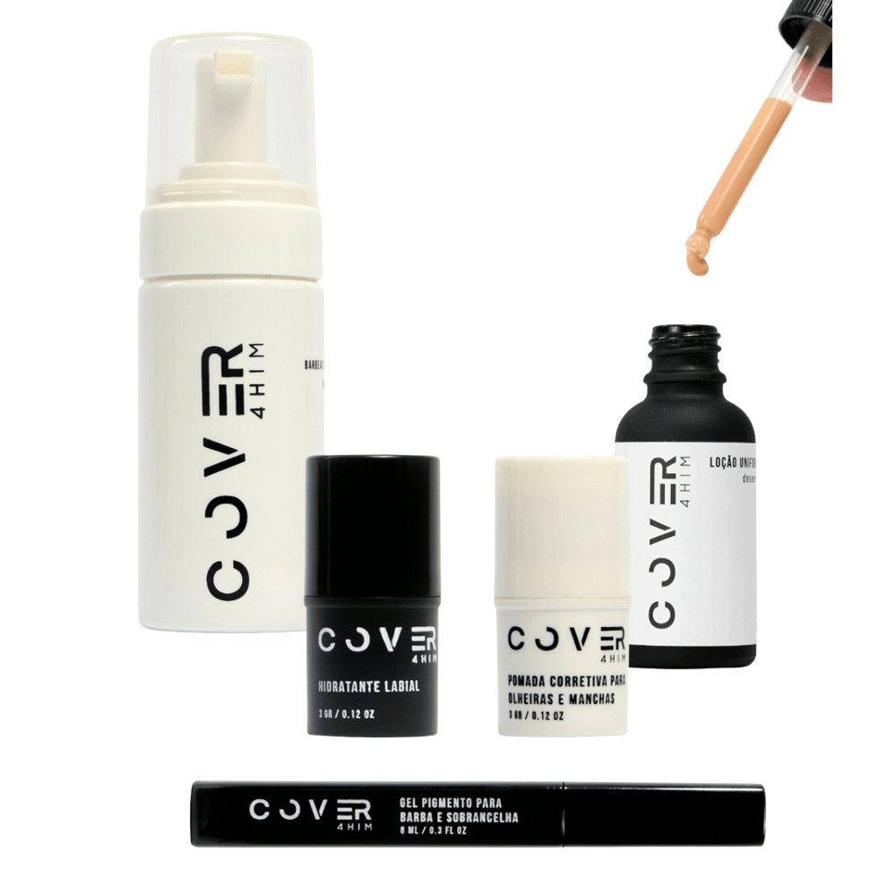 Rotina Completa + Necessaire De Couro Cover4him Cor: Claro Médio