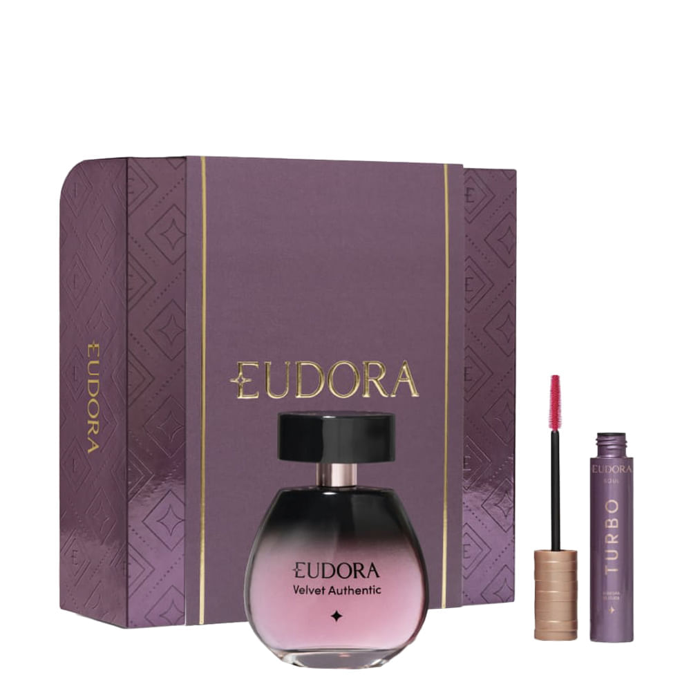Kit Perfume Eudora Velvet Authentic Feminino  Desodorante 100ml + Máscara De Cílios 10g