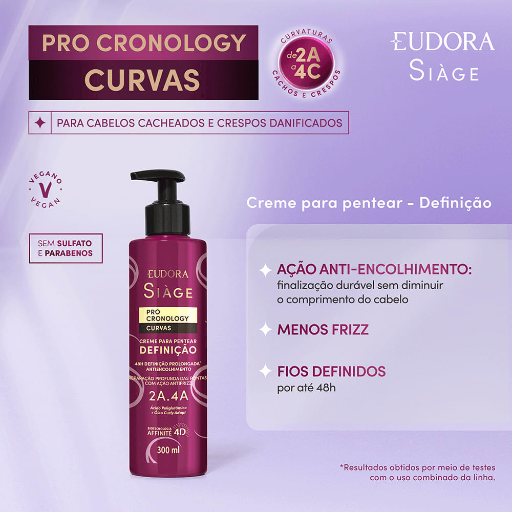 Creme para Pentear Eudora Siàge Pro Cronology Curvas Definição 300 ml