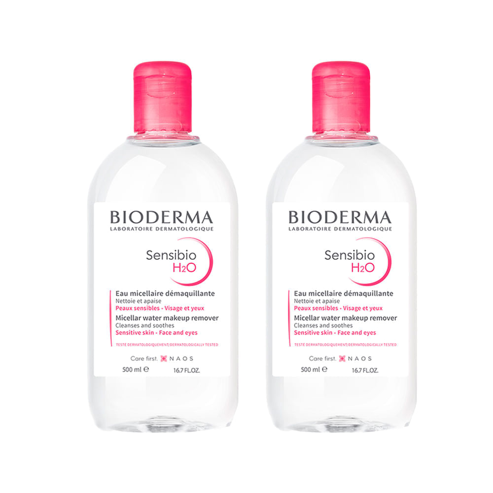 Kit Bioderma Sensibio H20 Água Micelar 500ml 2 Unidades