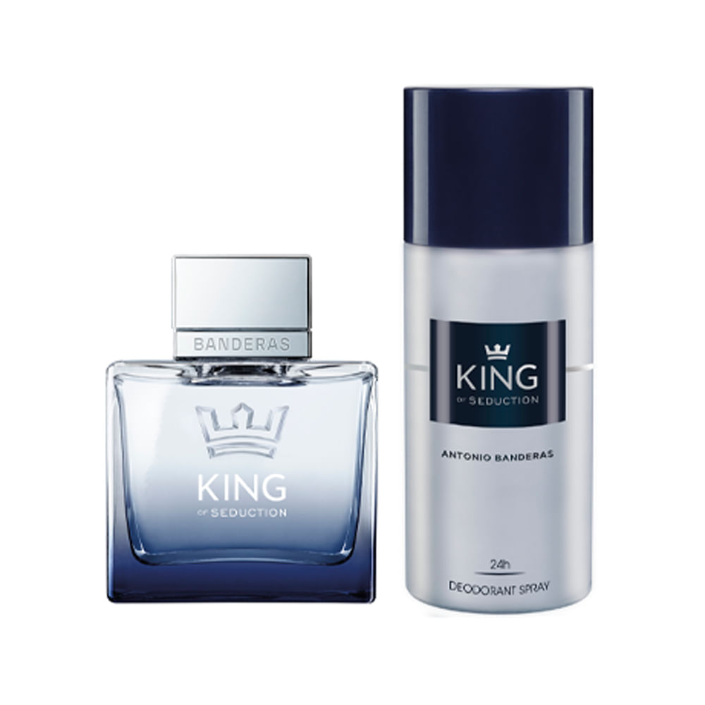 Kit Coffret Banderas Kit King of Seduction Masculino Eau de Toilette For Men 100 ml + 24h Desodorante Spray 150 ml