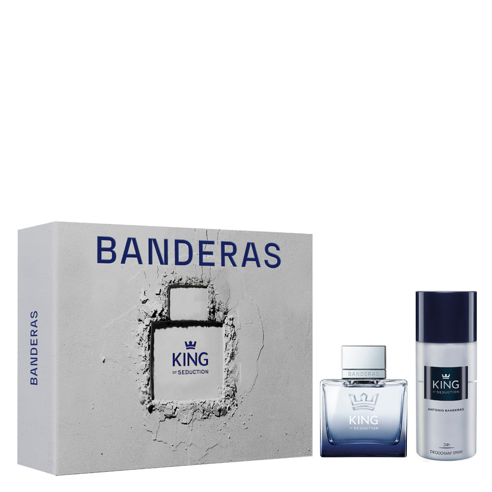 Kit Coffret Banderas Kit King of Seduction Masculino Eau de Toilette For Men 100 ml + 24h Desodorante Spray 150 ml