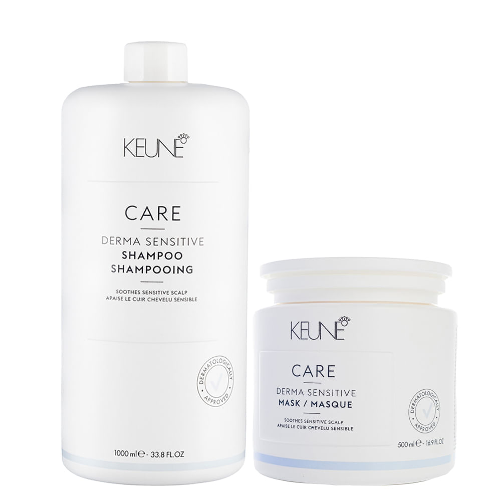 Kit Keune Derma Sensitive Shampoo 1000ml + Mascara De Hidratação 500ml