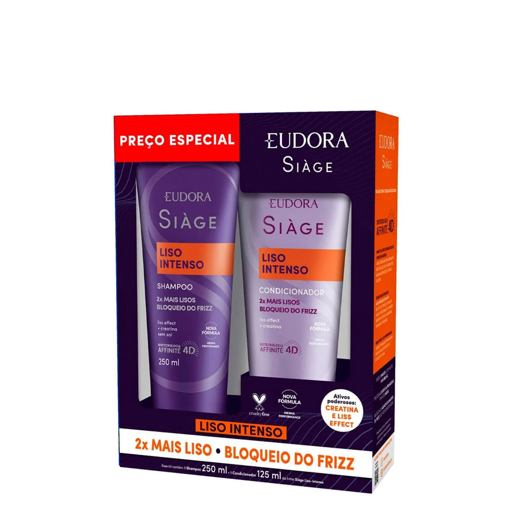 Kit Siàge Eudora Liso Intenso Shampoo 250 Ml + Condicionador 125 Ml