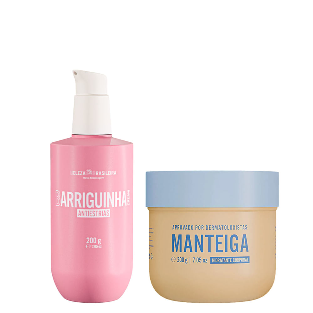 Kit Beleza Brasileira Hidratante Corporal Manteiga 200ml + Barriguinha Antiestrias 200g