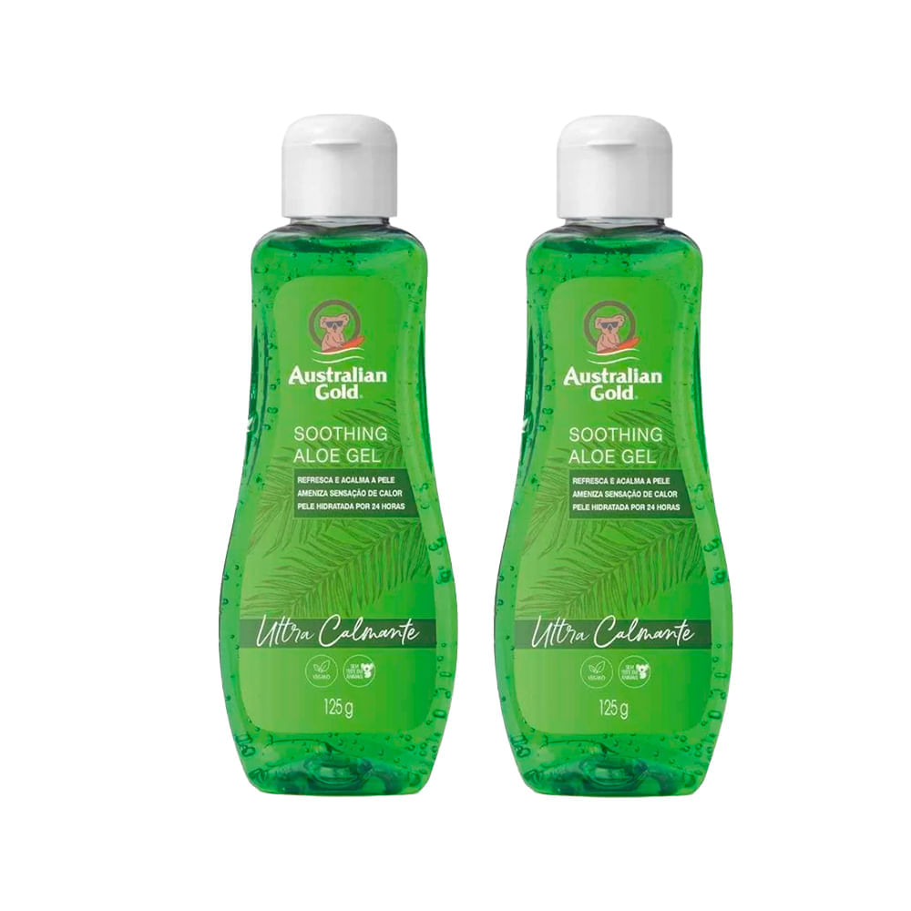 Kit Australian Gold Gel Pós-Sol Corporal Refrescante Shoothing Aloe 125g 2 Unidades
