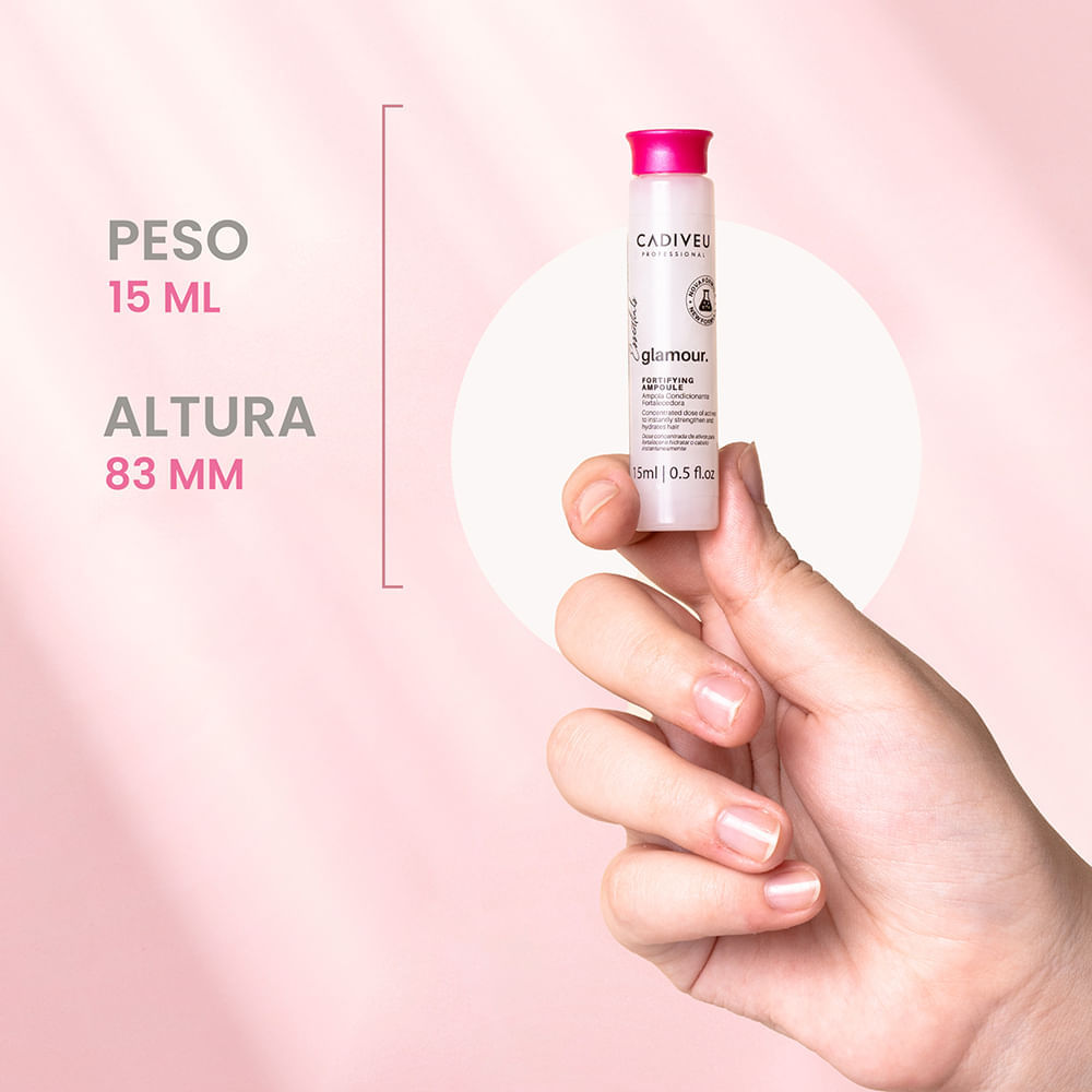 Caixa de Ampola Fortalecedora Cadiveu Essentials Glamour 10 Unidades  15ml