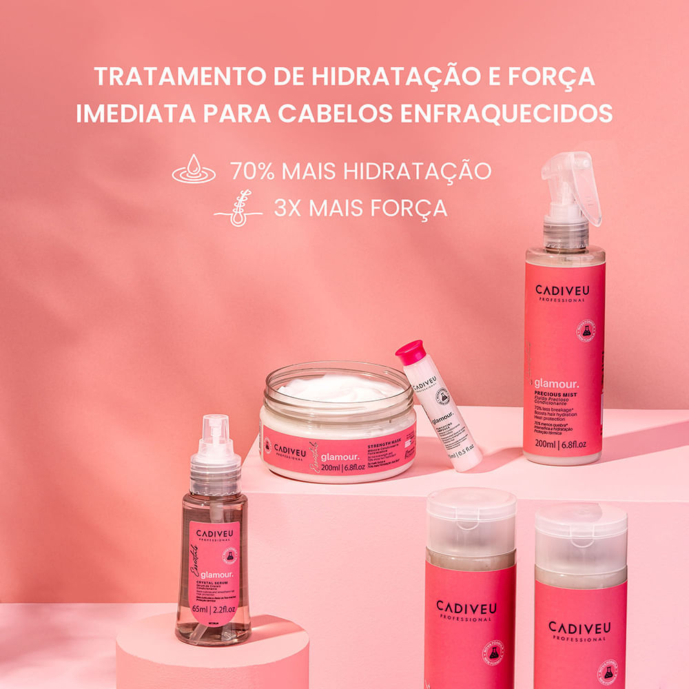 Caixa de Ampola Fortalecedora Cadiveu Essentials Glamour 10 Unidades  15ml