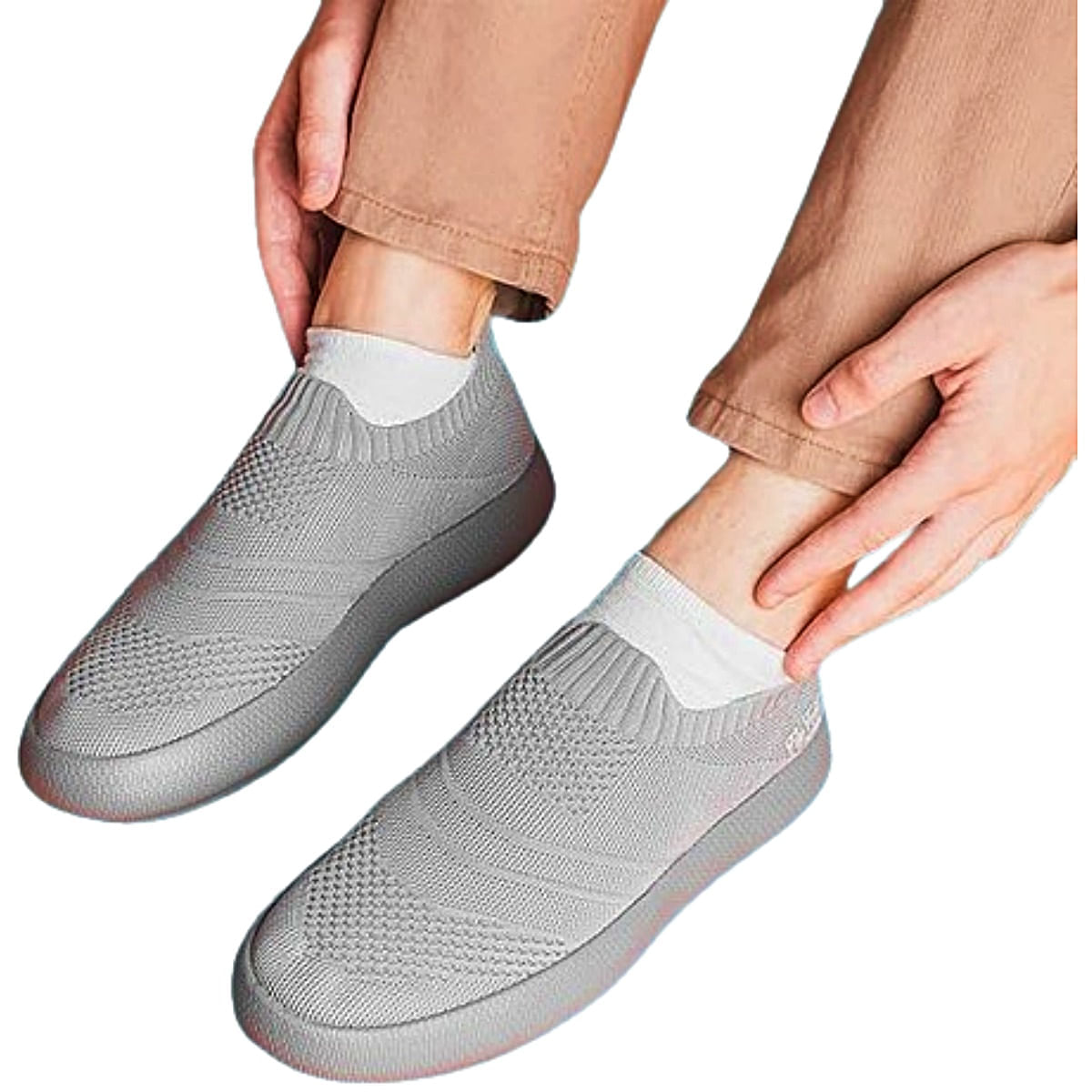 Tênis Ortopédico Unissex FlyFeet Nuvem Knit Cinza 38/39