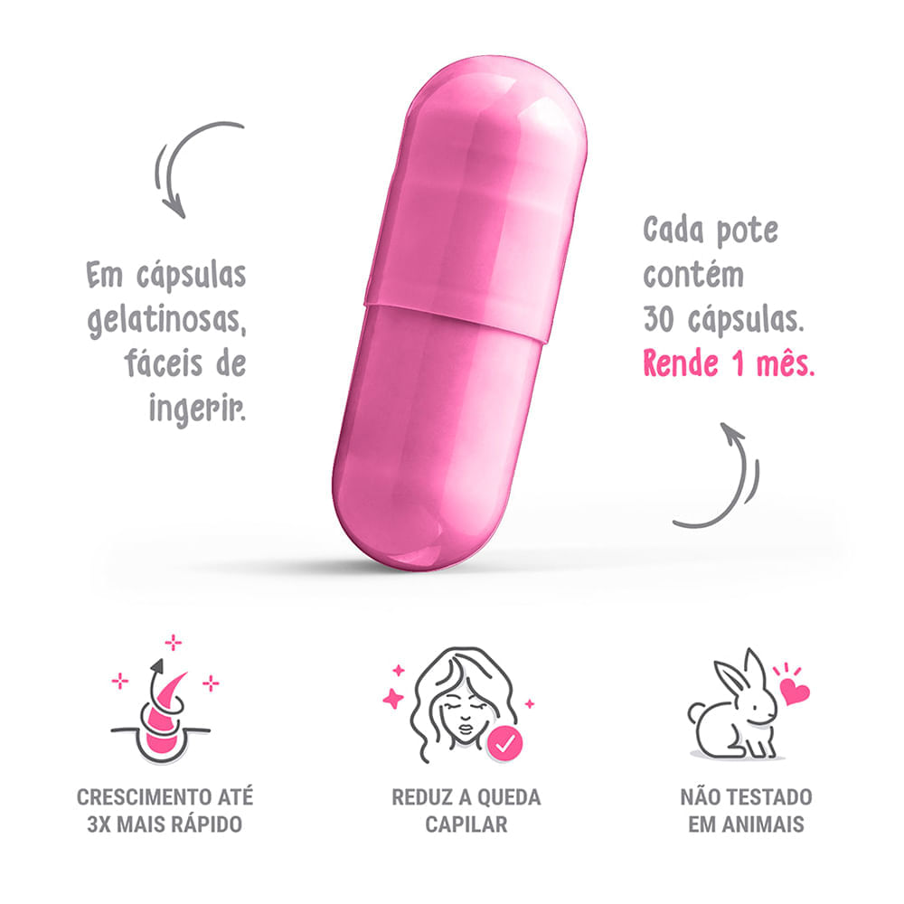 Suplemento Capilar Nails Silício Inteligente Happy Hair 30 Cápsulas