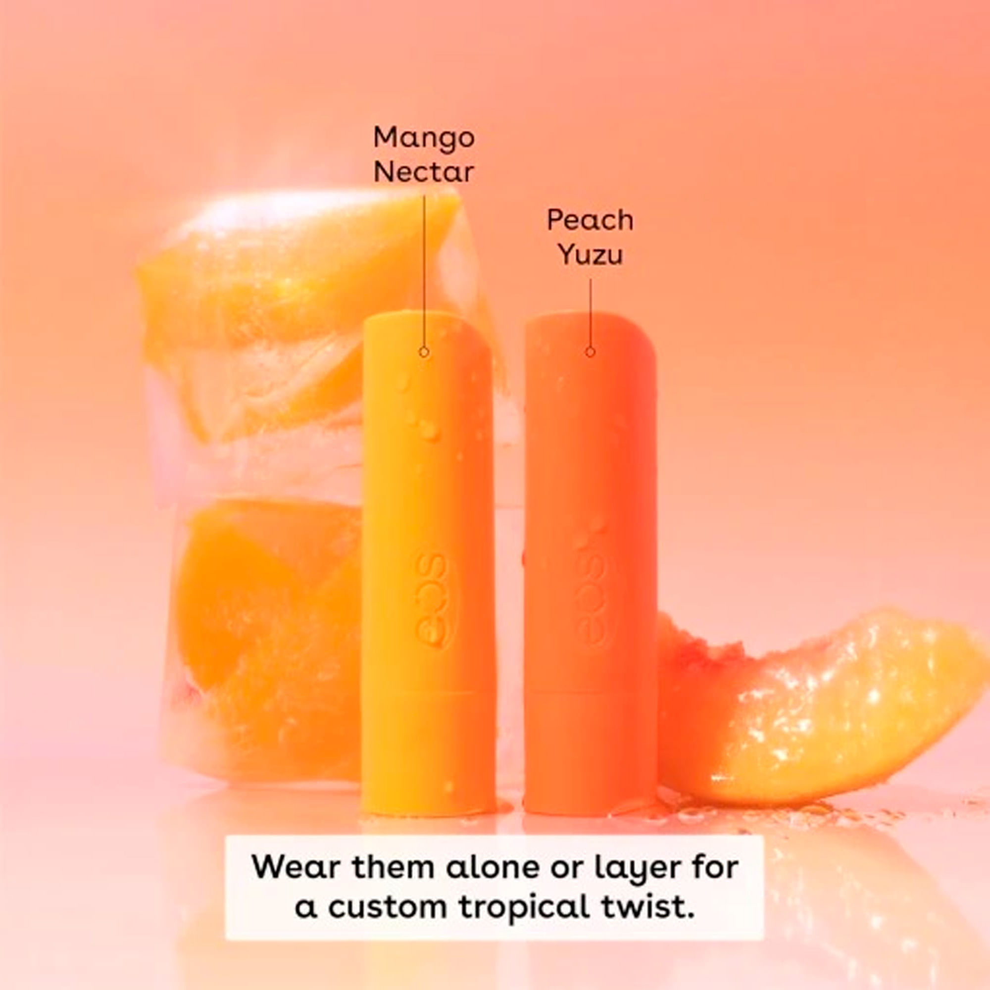 kit 2 Bálsamo Labial Peach Squeeze Lip Balm Stick Eos 8g