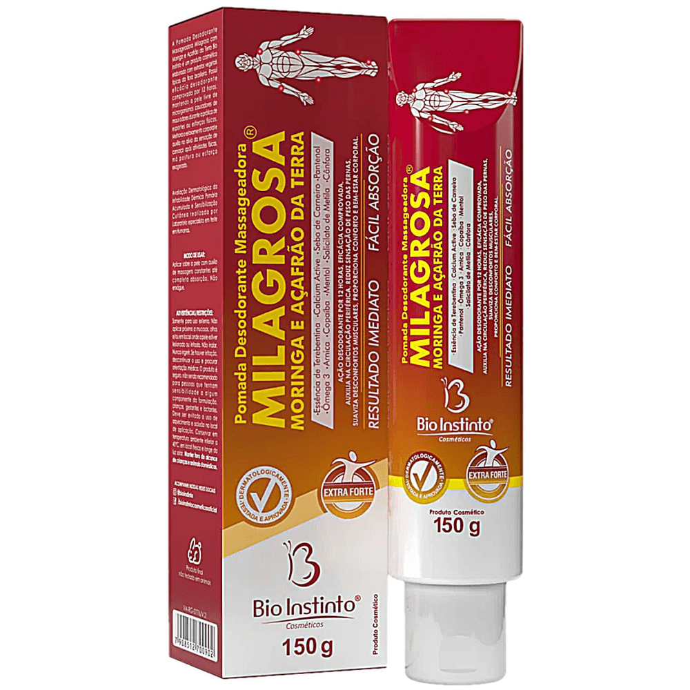 Pomada Massageadora Milagrosa Moringa Acafrão Da Terra 150g