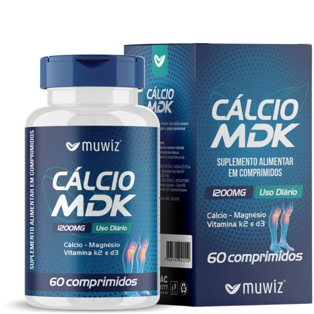 Cálcio MDK Muwiz 1200mg 60 Comprimidos