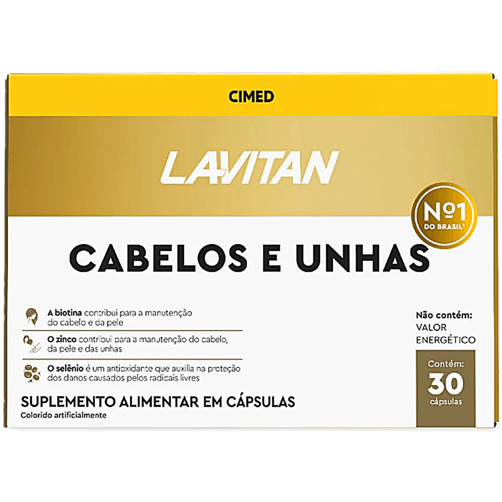 Vitamina Lavitan Cabelos E Unhas 30 Cápsulas