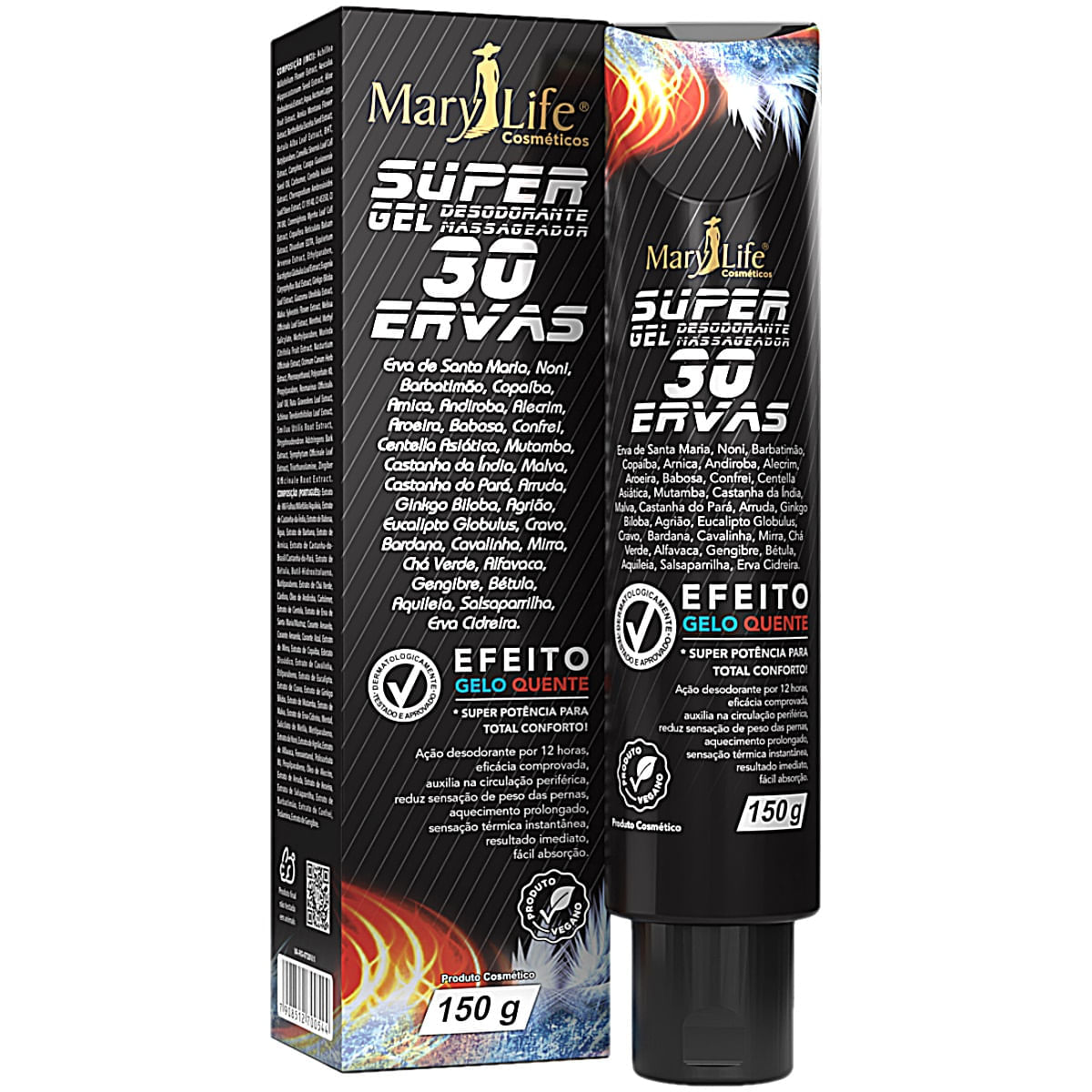 Pomada de Massagem Super Gel 30 Ervas Mary Life 150g