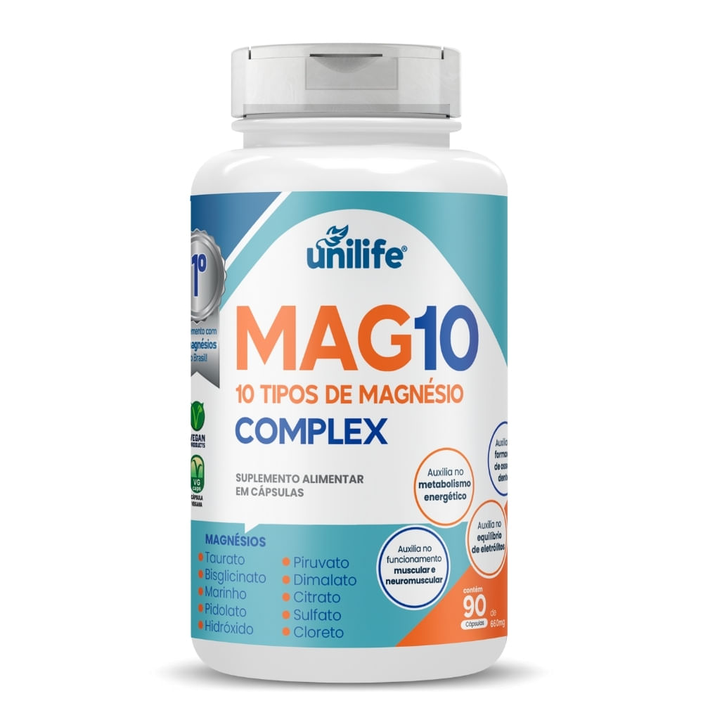 Mag10 Complex 10 Magnésios Unilife 90 Cápsulas 660mg