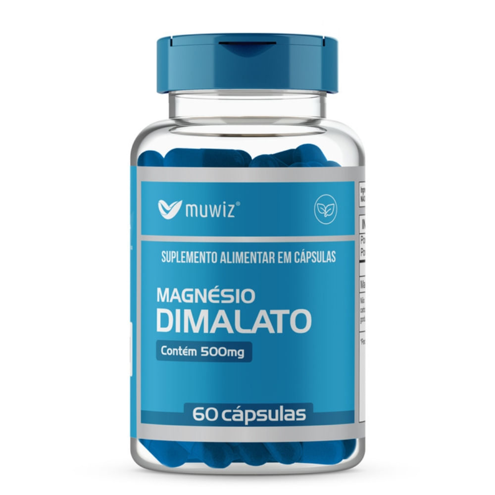 Magnésio Dimalato Muwiz 500mg 60 Cápsulas