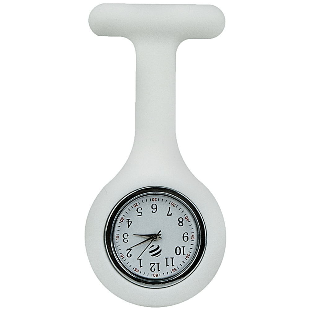 Relógio De Lapela Em Silicone Branco Incoterm