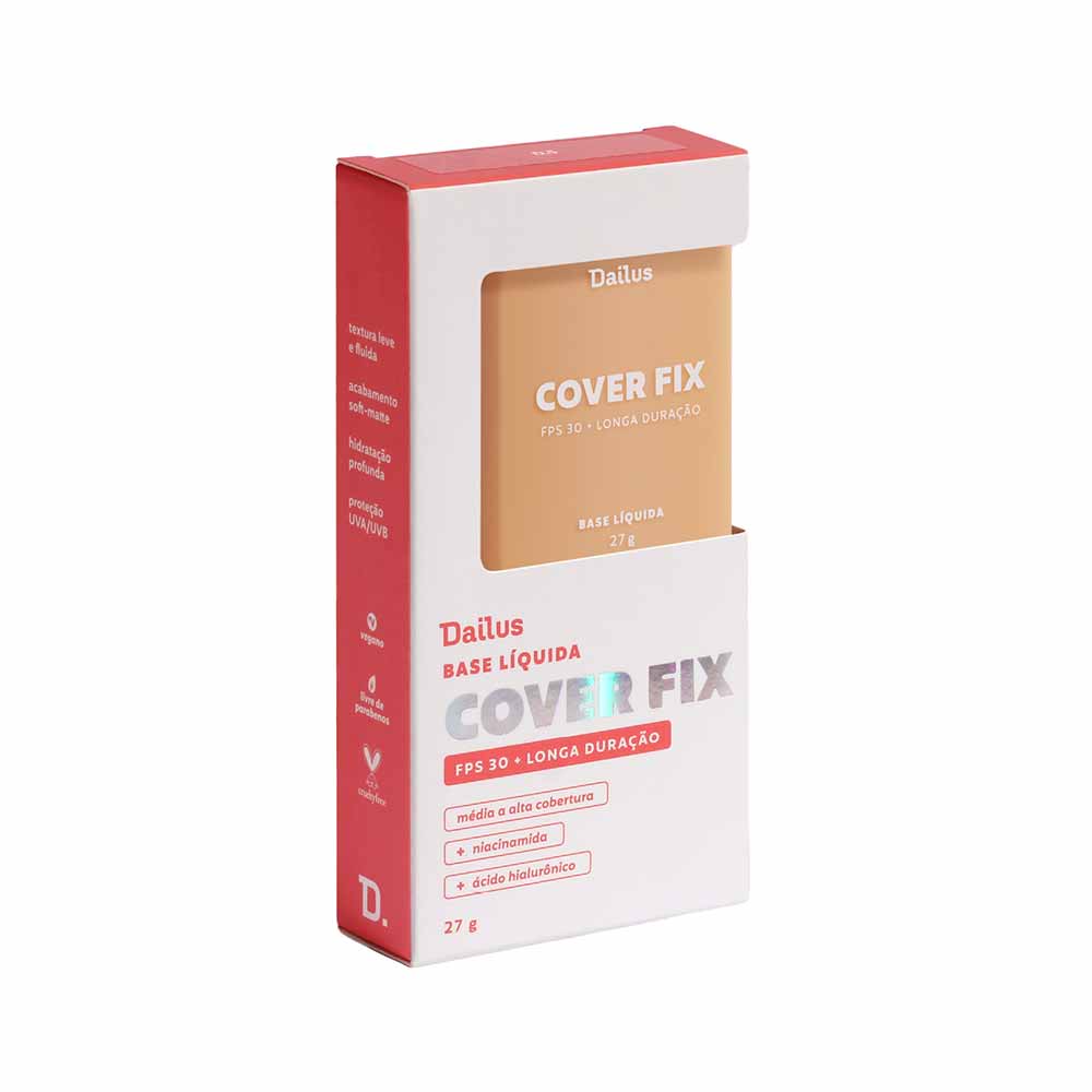 Base Líquida Dailus Cover Fix FPS 30 D5-Médio