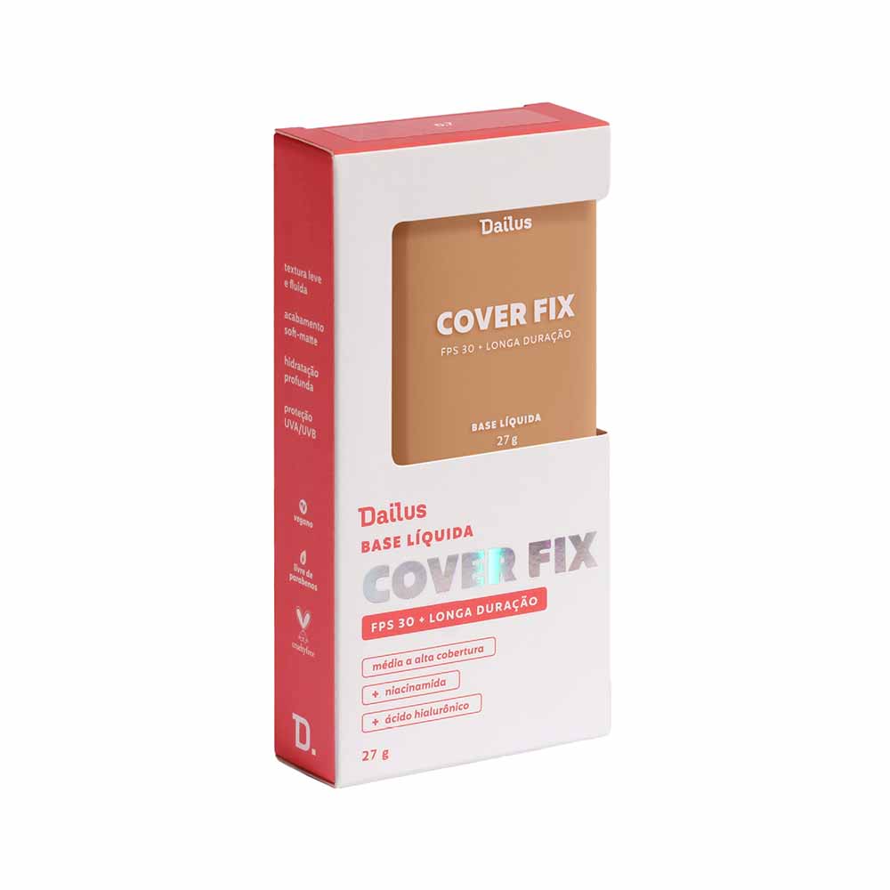 Base Líquida Dailus Cover Fix FPS 30 D7-Médio