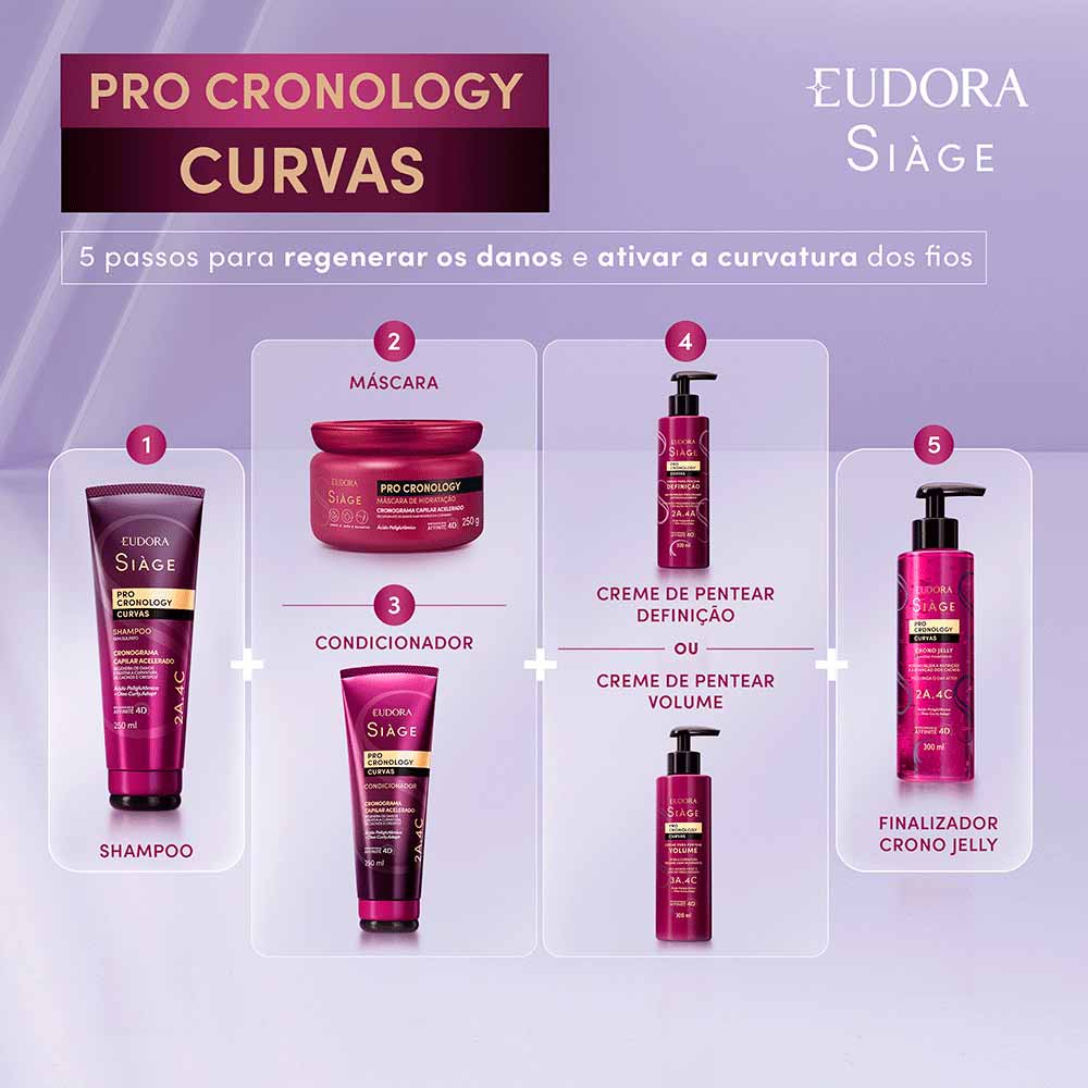 Shampoo Eudora Siàge Pro Cronology Curvas 250ml