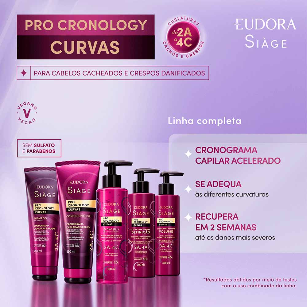 Shampoo Eudora Siàge Pro Cronology Curvas 250ml