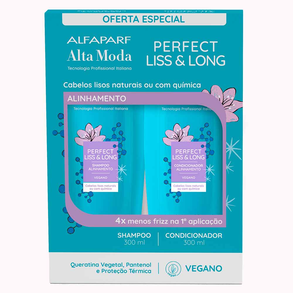 Kit Shampoo + Condicionador Alta Moda Perfect Liss & Long  300ml