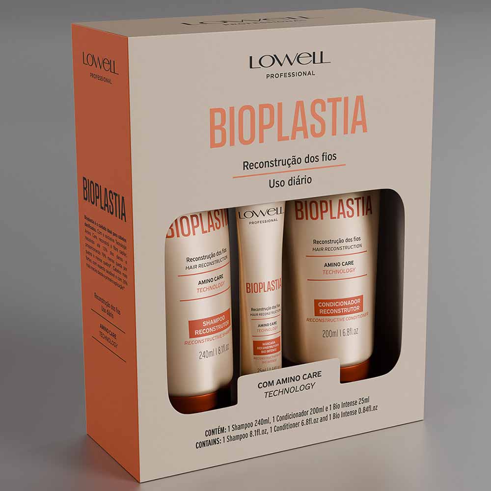 Kit Lowell Bioplastia Reconstrutor Shampoo + Condicionador + Booster