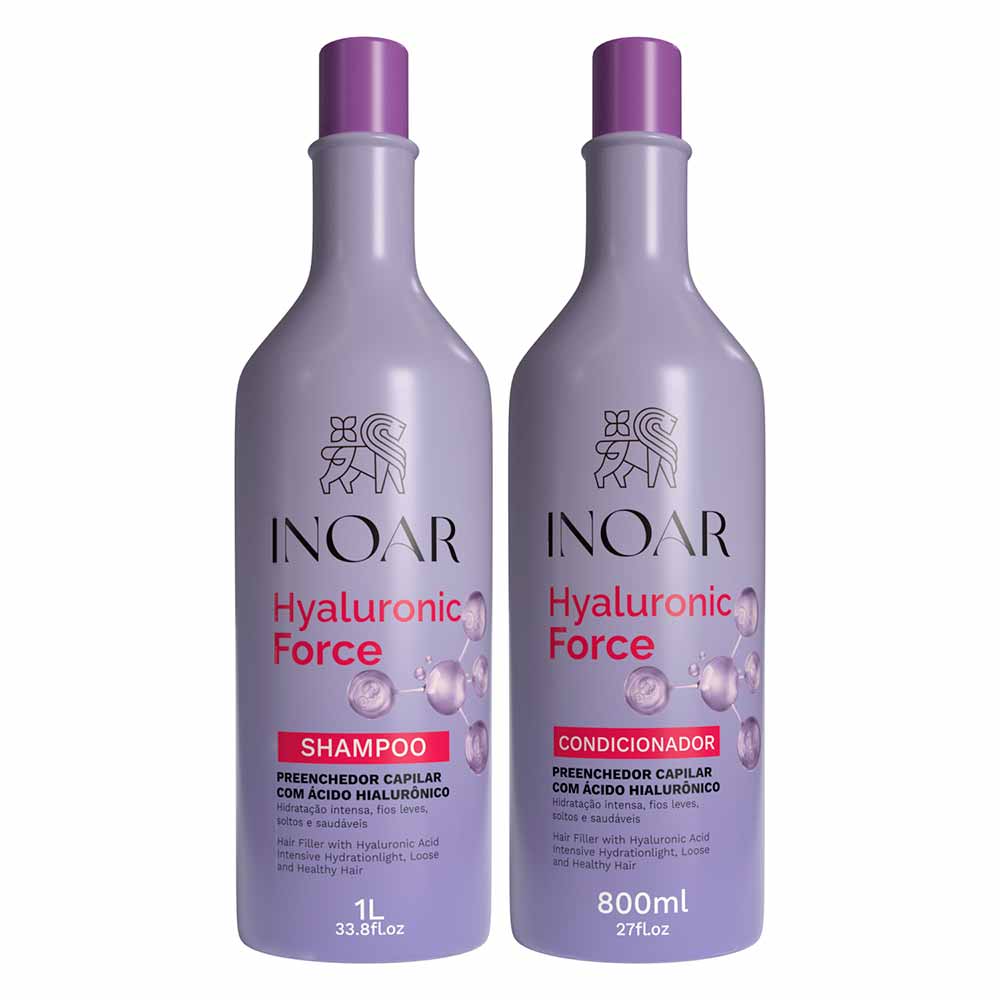 Kit Shampoo 1l + Condicionador 800ml Inoar Hyaluronic Force