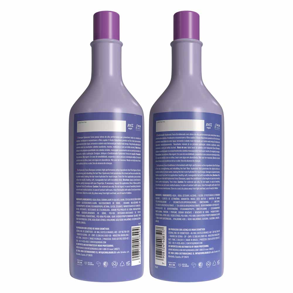 Kit Shampoo 1l + Condicionador 800ml Inoar Hyaluronic Force