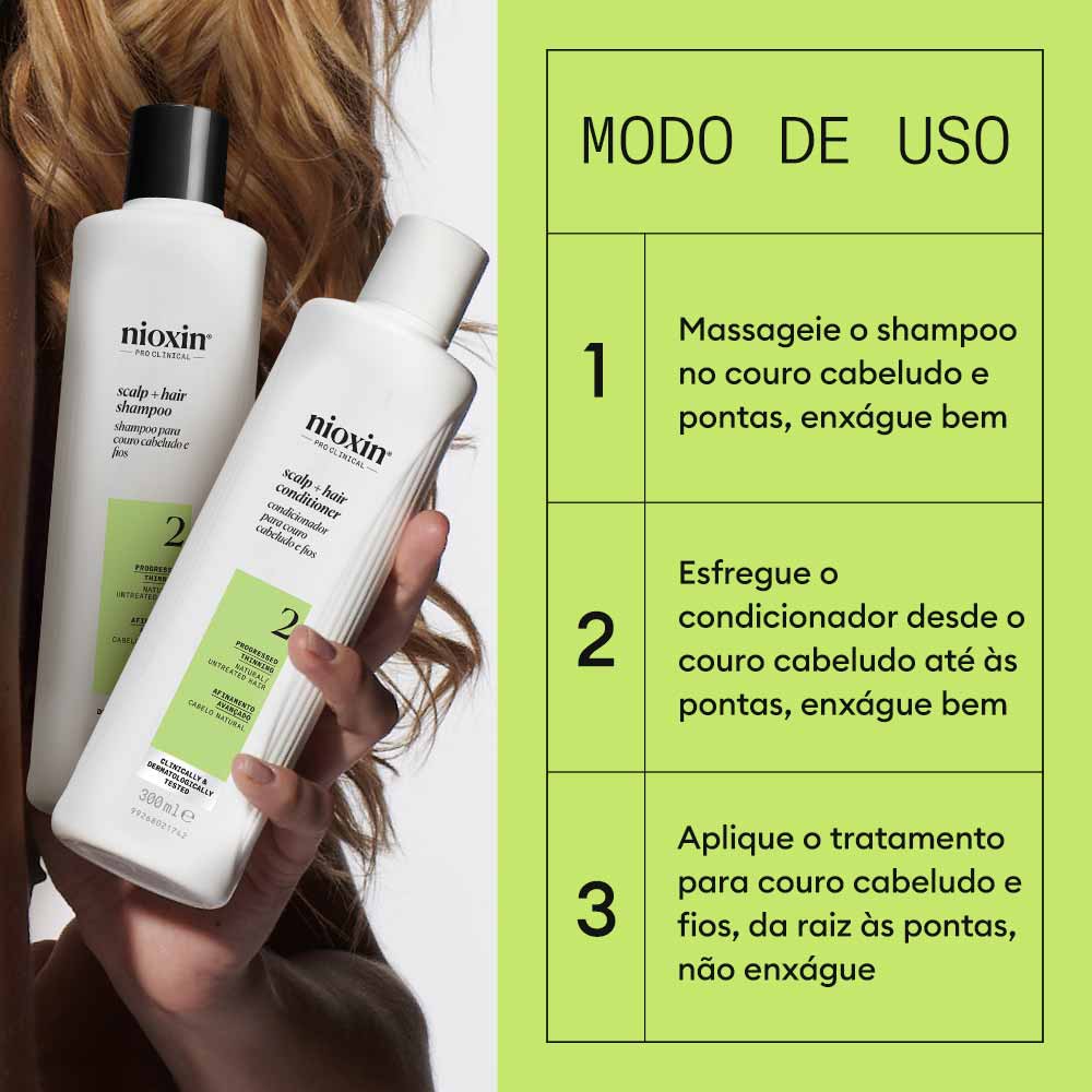 Kit Shampoo + Condicionador + Tratamento Nioxin System 2