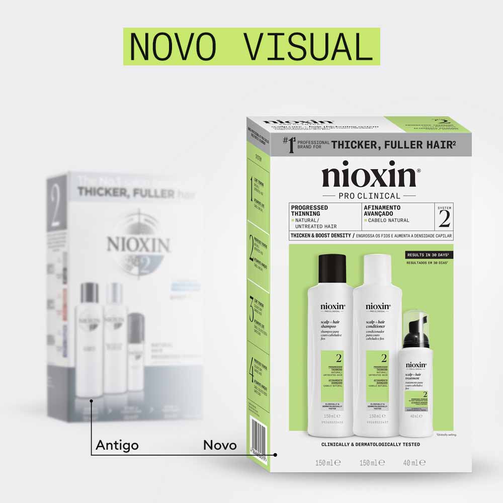 Kit Shampoo + Condicionador + Tratamento Nioxin System 2